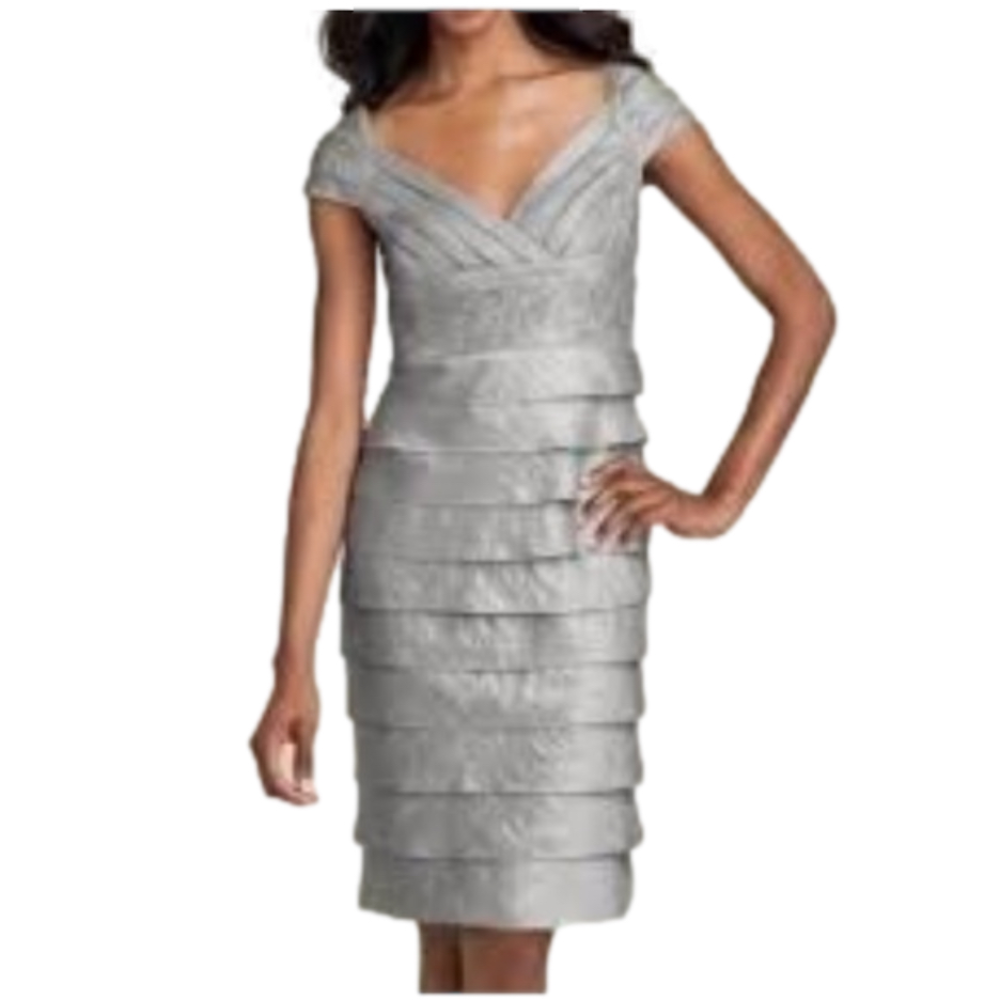 Adrianna Papell Ruffle Tiered Dress Gown